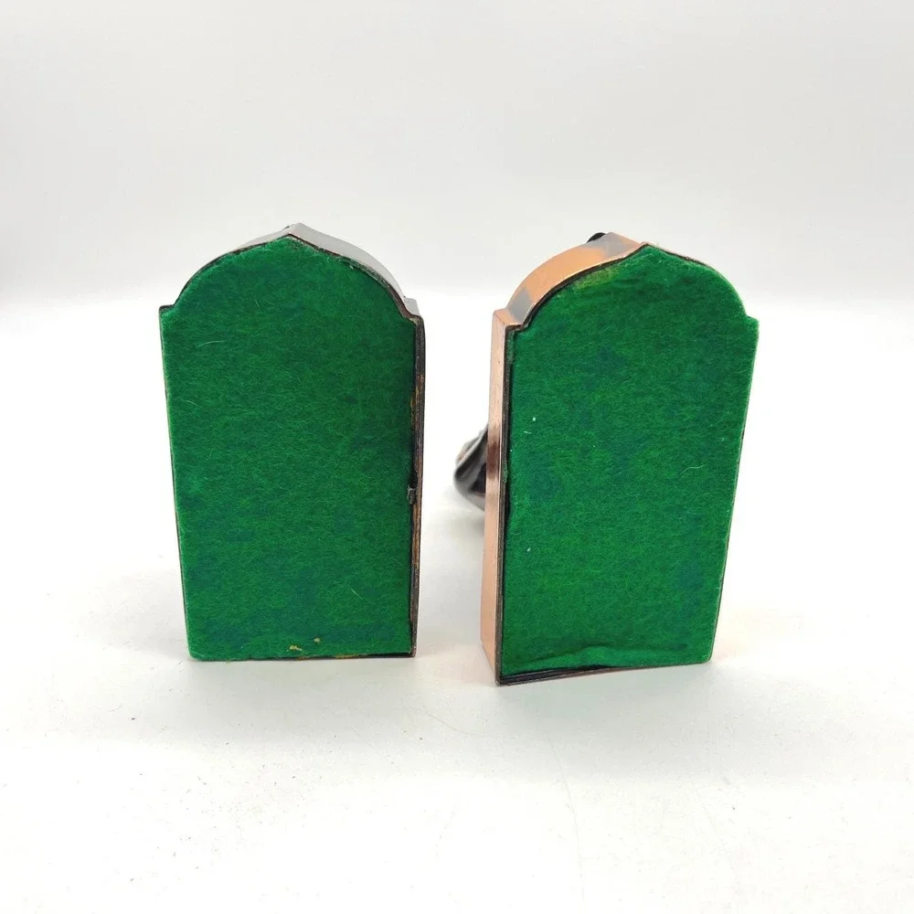 Vintage Art Deco Bronze Tone Clad Seated Nude Female Bookends Japan Pair Patina